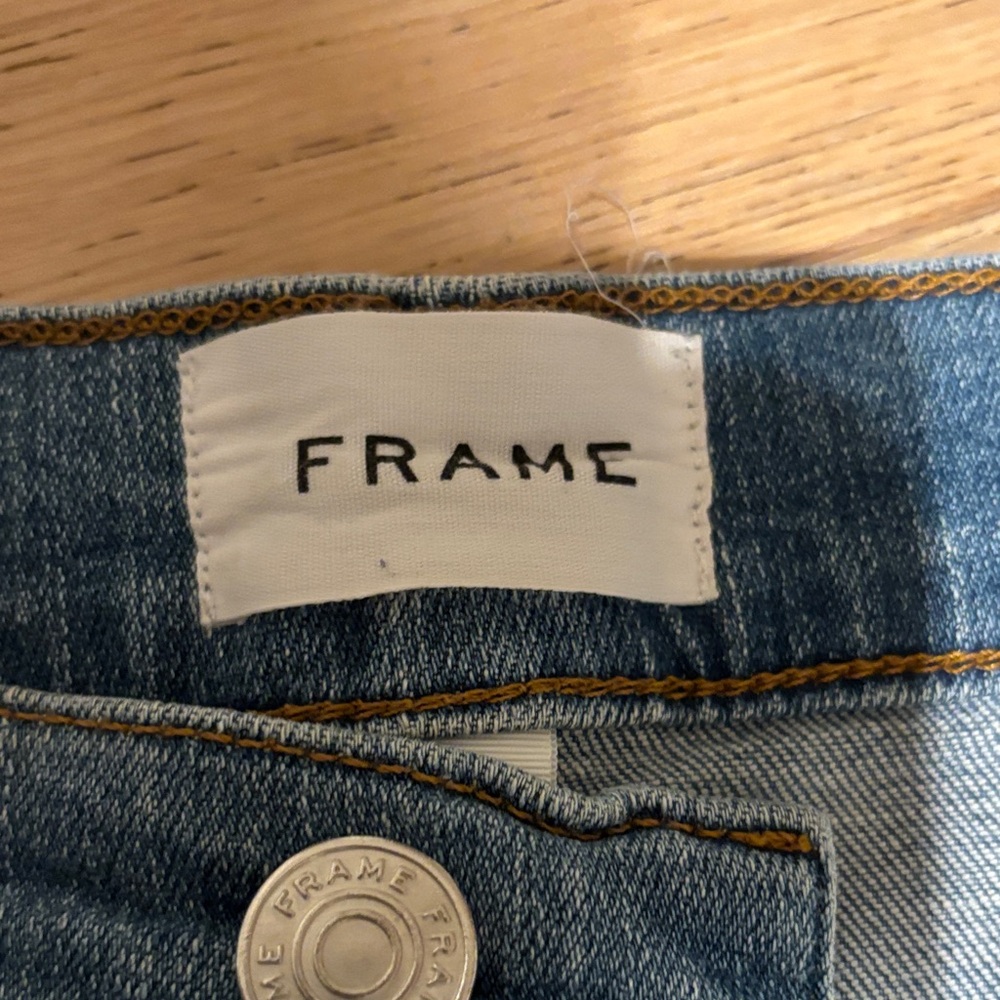 Frame Denim Raw Hem Palazzo Jeans - Medium Wash - Picture 2 of 5